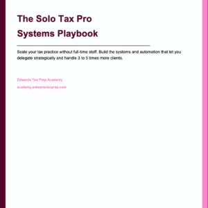 The Solo Tax Pro Systems Playbook