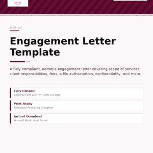 Tax Preparation Engagement Letter Template
