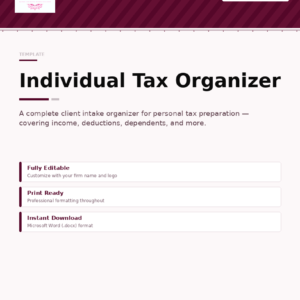 Individual Tax Organizer