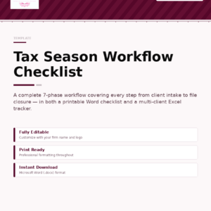 Tax Season Workflow Checklist