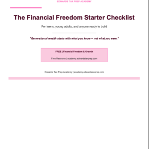 Financial Freedom Starter Checklist