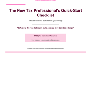 New Tax Professional Quick-Start Checklist