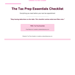 Tax Prep Essentials Checklist
