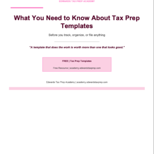 What You Need to Know: Tax Prep Templates