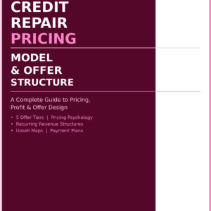 Credit Repair Pricing Model Guide